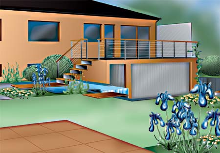 Granit-Garten 3D Visualisierung