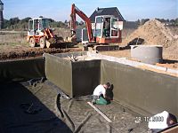 Folie schwei�en im Badeteich