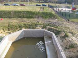 vorhandenes  Schwimmteich-Becken von oben