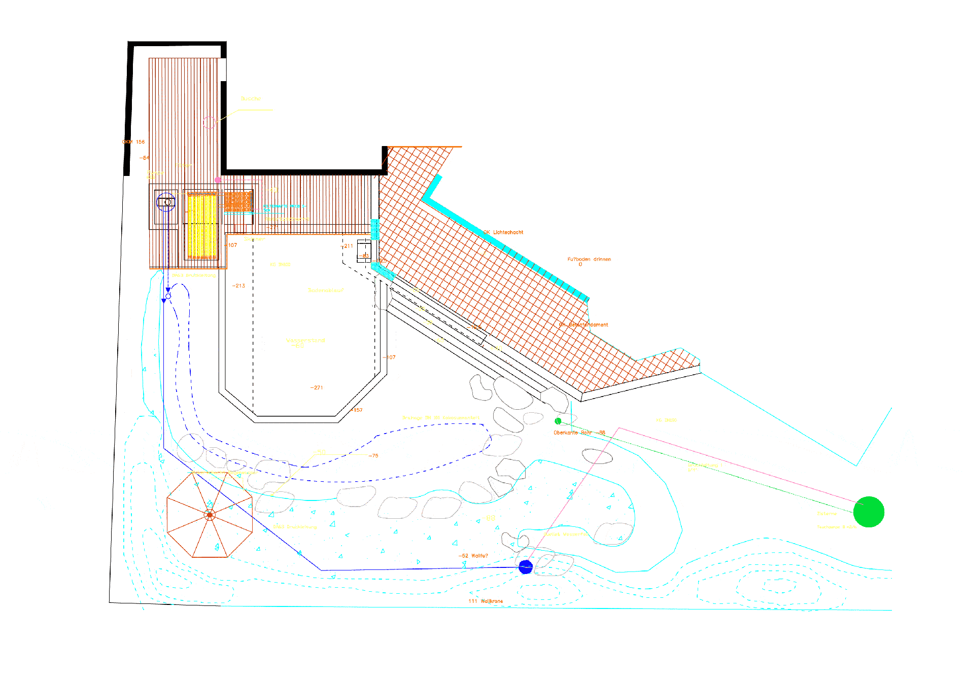 Grundriss in CAD f�r dieses Beispiel f�r mediterrane G�rten