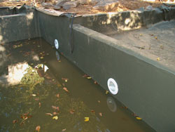 Strahler wurden in den Schwimmteich integriert