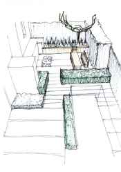 3D-Ansicht der Variante 1 f�r die Garten-Gestaltung