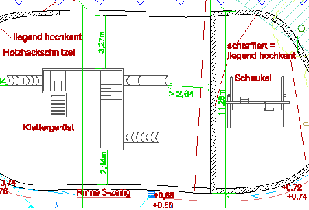 Spielger&auml;te im Schulhof Planausschnitt