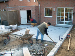 Bauarbeiten an einer Terrasse