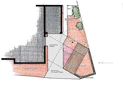 Vorgarten Planung Vor-Entwurf