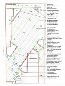 Ausführungsplan in CAD für unser Bespiel für Dachgärten