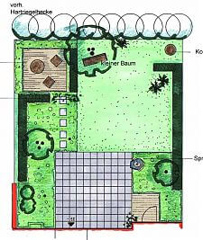 Garten planen: Vorentwurf 1 orthogonal