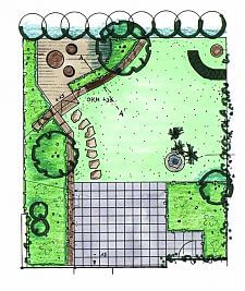 Garten gestalten mit Natursteinmauer: Variante 3