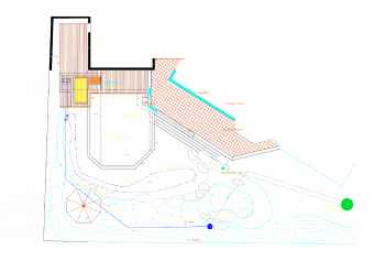 Grundriss in CAD für dieses Beispiel für mediterrane Gärten